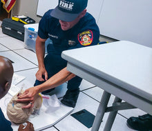 Load image into Gallery viewer, Dad Hat - Department (Navy &amp; White) - Compton Fire Apparel
